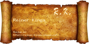 Reiner Kinga névjegykártya